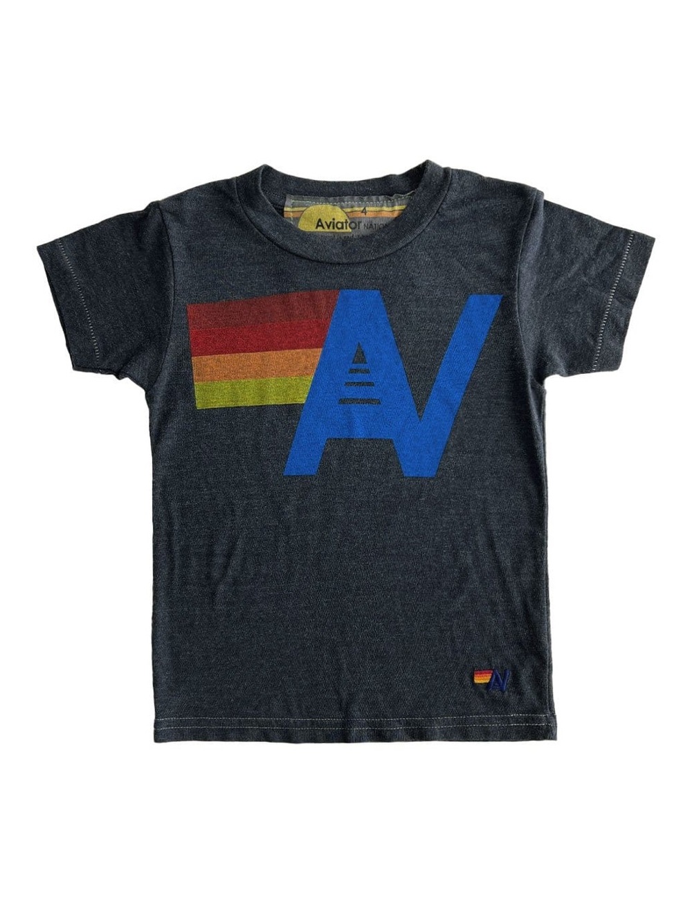 Aviator Nation Kids Logo Charcoal Tee B1773